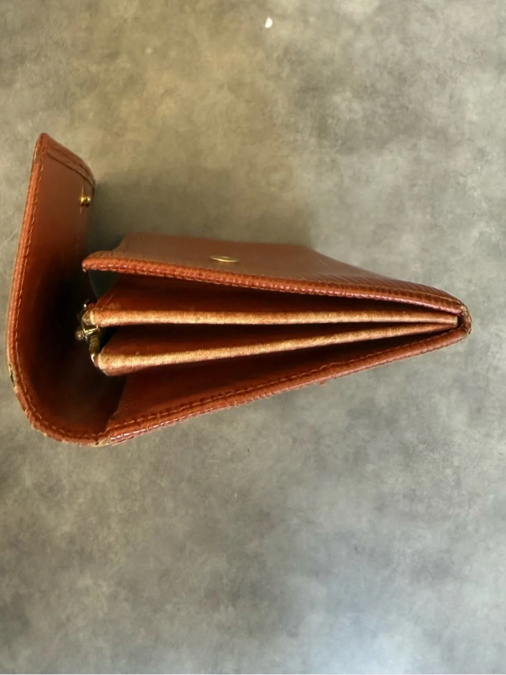 Louis Vuitton Brown Orange Epi Leather Fold-Over Clutch